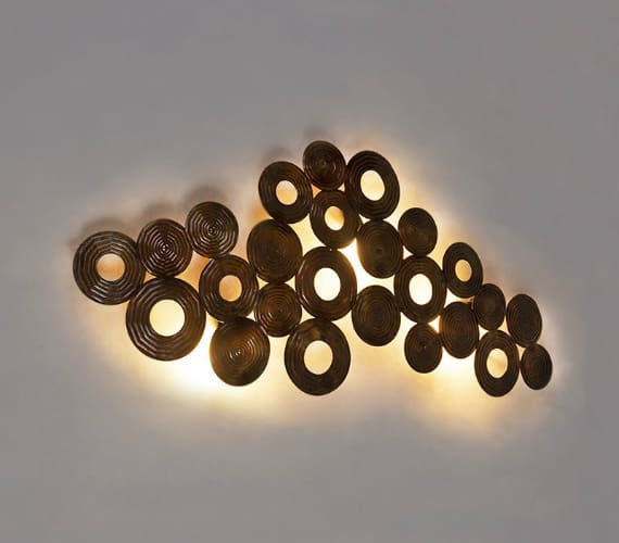 Absoluut Implicaties gevogelte Art Deco wandlamp Circles Koper