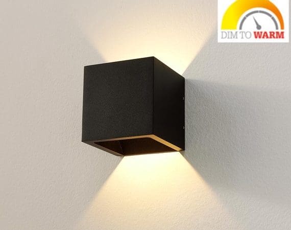 Wandlamp Cube Zwart - Dim to Warm