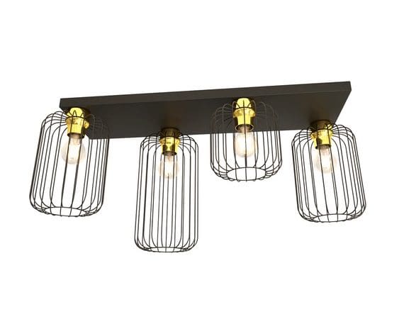 Plafondlamp Barn 4 Black Gold