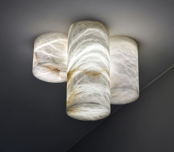 Alabaster plafondlamp Domino