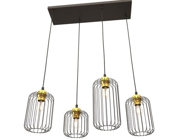 Hanglamp Vander 4 Black Gold